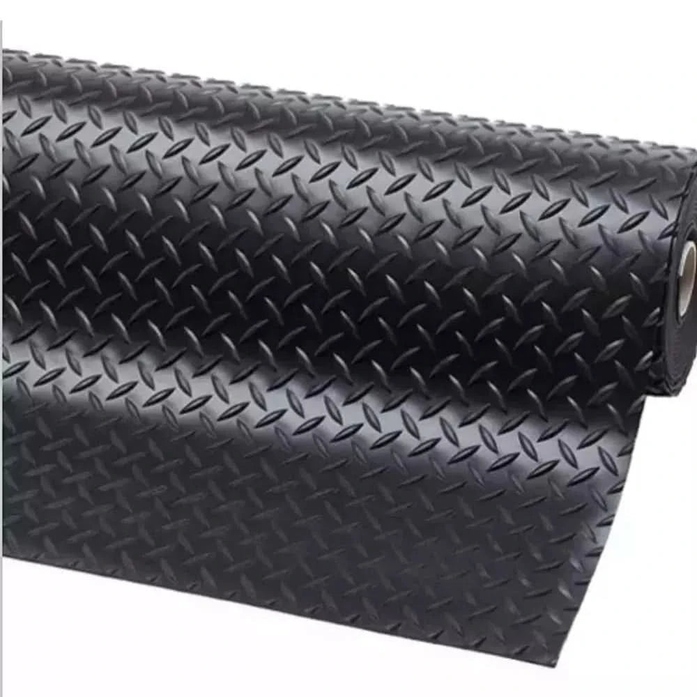 Gym/Garage Rubber Flooring Mat Checker design 2m width up to 10m length