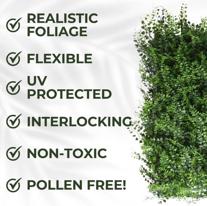 Artificial Wall Panel Realistic Fern Plant Flower - 50cm x 50cm Indoor / Outdoor