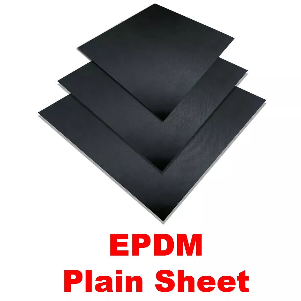 EPDM Solid Rubber Sheet Mats Flooring Sheets in Black Colour, 2mm Thickness & Various Sizes