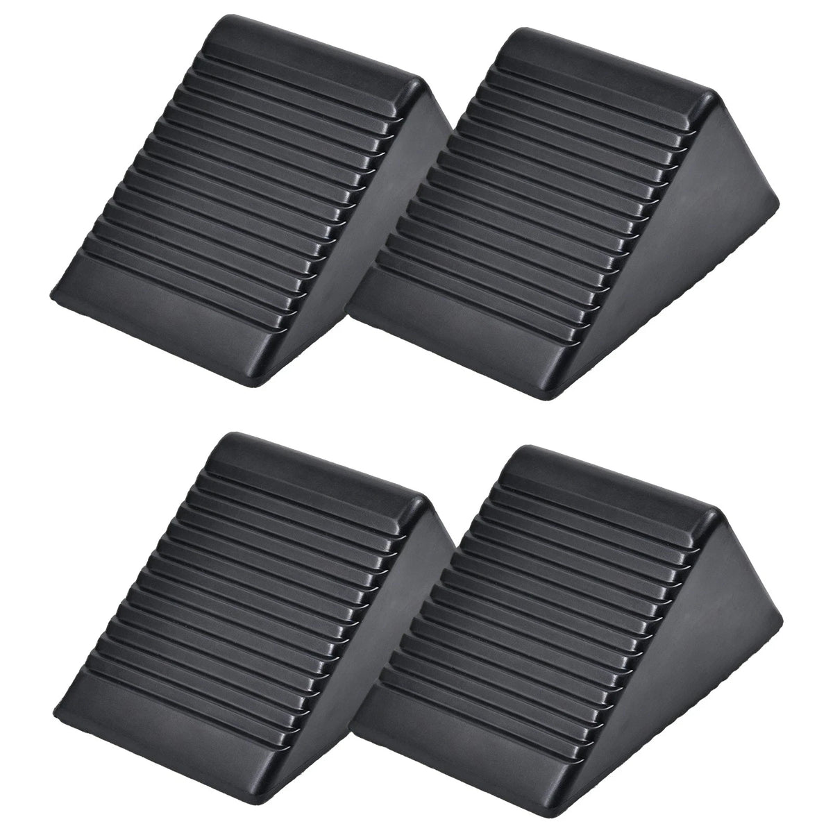 4Pcs/Set Heavy Duty Rubber Wheel Chocks Tire Stoppers For Truck RV Trailer Car