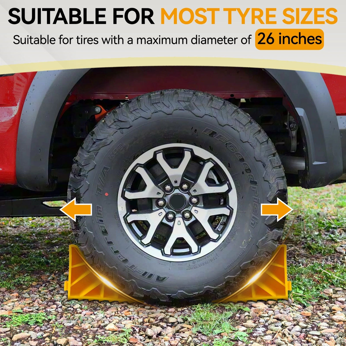 2x CAR TRAILER MOTORHOME WHEEL CHOCKS BLOCKS HEAVY DUTY CARAVAN TYRE TRUCK VAN