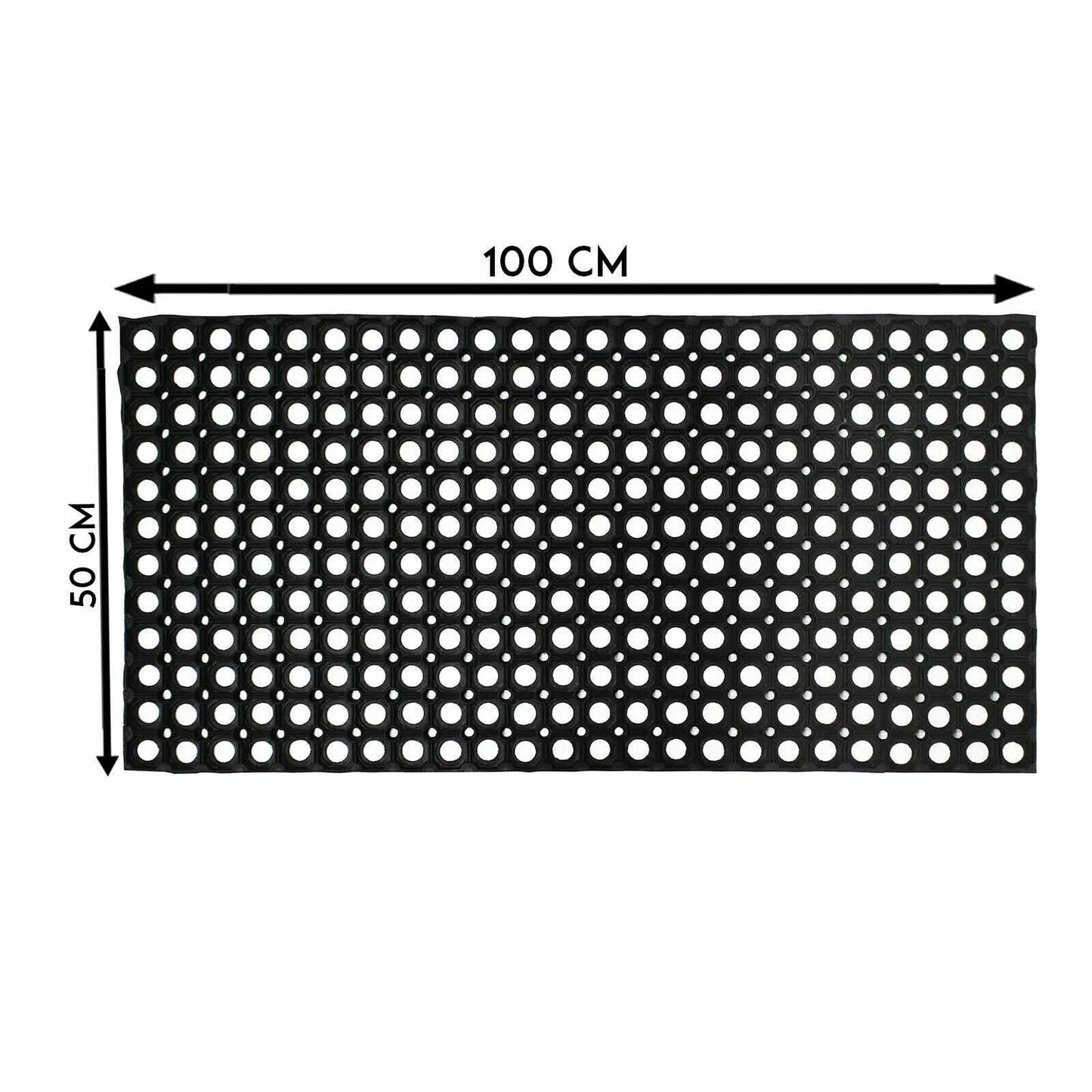 2x Rubber Door Entrance Mat Heavy Duty Non Slip Dirt Catcher Honeycomb 50x100cm