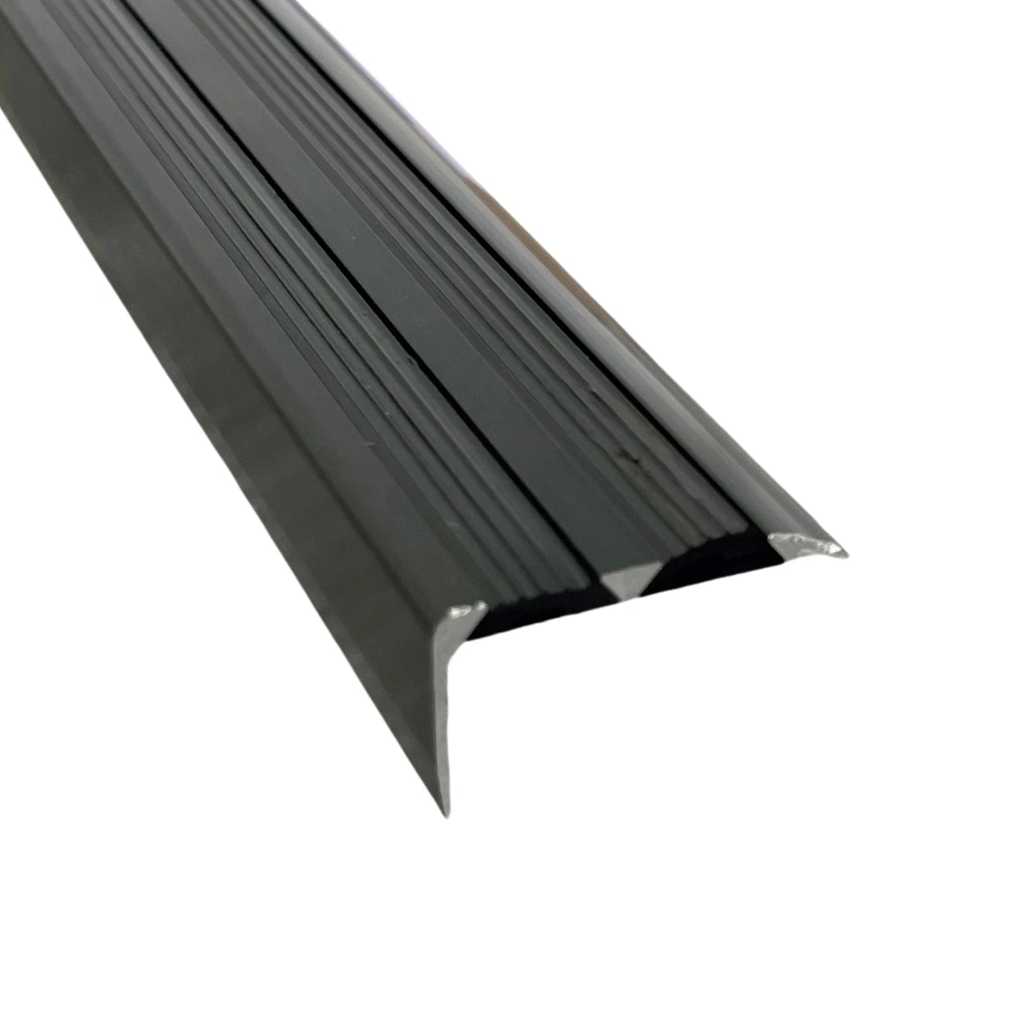 Aluminium Stair Nosing Edge Trim Step Nose Edging Carpet - Silver / Grey / Black