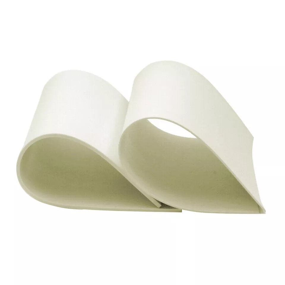 Food Grade Solid Rubber Sheet Sheeting Matts, 3mm Thickness & Various Sizes Off White