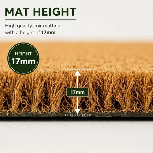HEAVY DUTY NATURAL COIR MATTING NON SLIP OUTDOOR DOOR MAT HOME PORCH RUBBER MAT