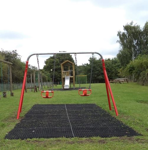 12 x Rubber Playground Swings Safety Mats | 22mm Grass Matting