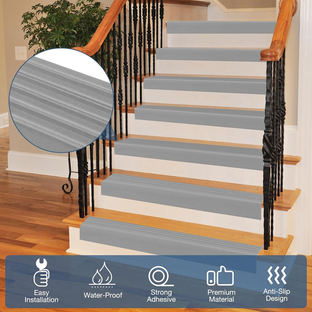 1X(Stair Edge Trim Self Adhesive Stair Nosing Molding Trim Non-Slip Rubber6007