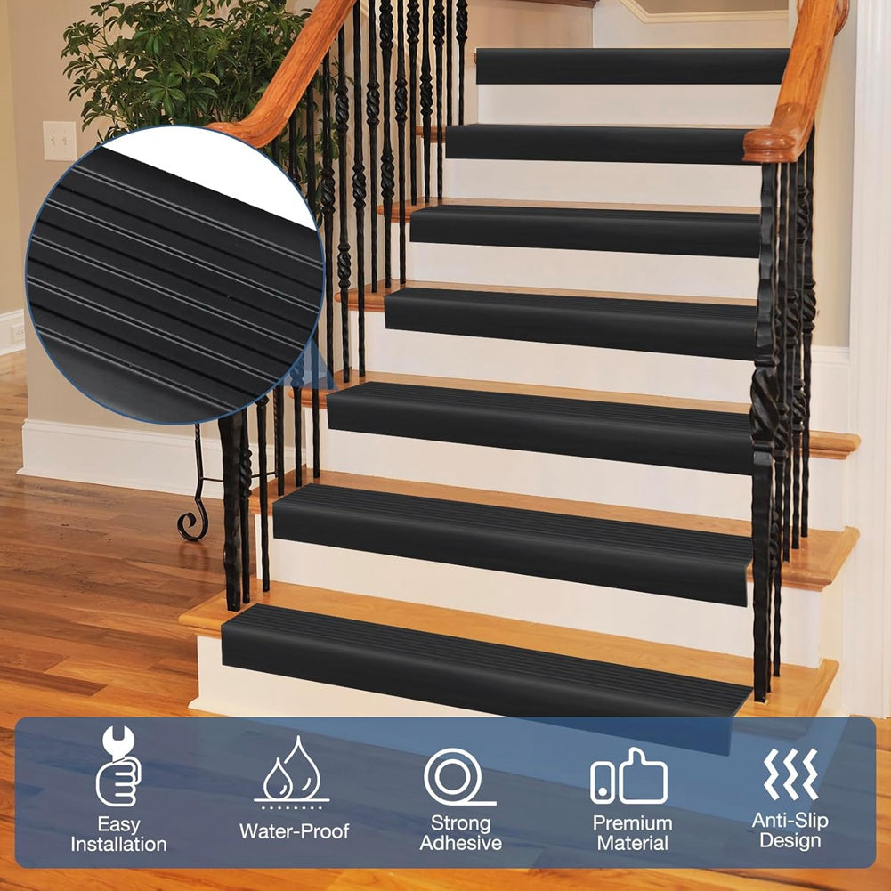 1X(Stair Edge Trim Self Adhesive Stair Nosing Molding Trim Non-Slip Rubber6007