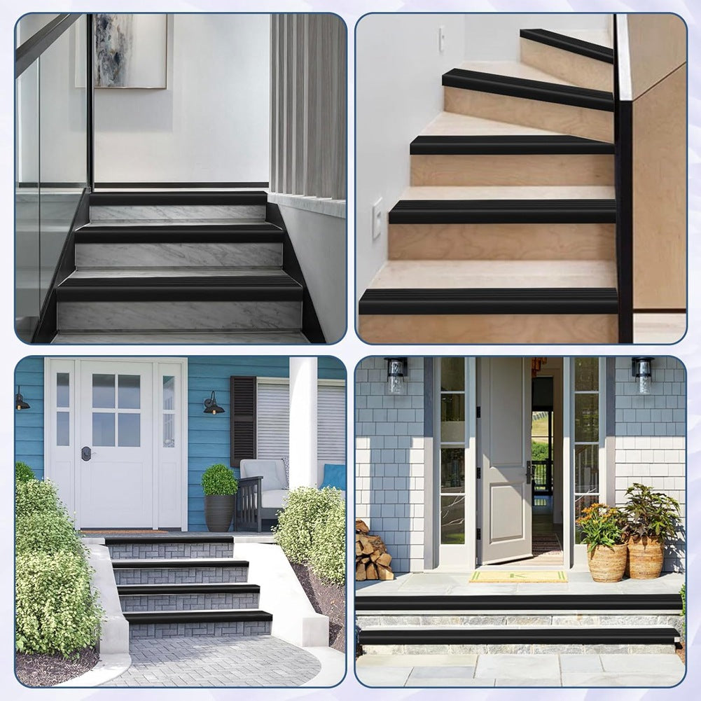 1X(Stair Edge Trim Self Adhesive Stair Nosing Molding Trim Non-Slip Rubber8012