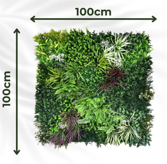 Artificial Plant Wall Panels Realistic Indoor / Outdoor Large 1m x 1m Wordsworth