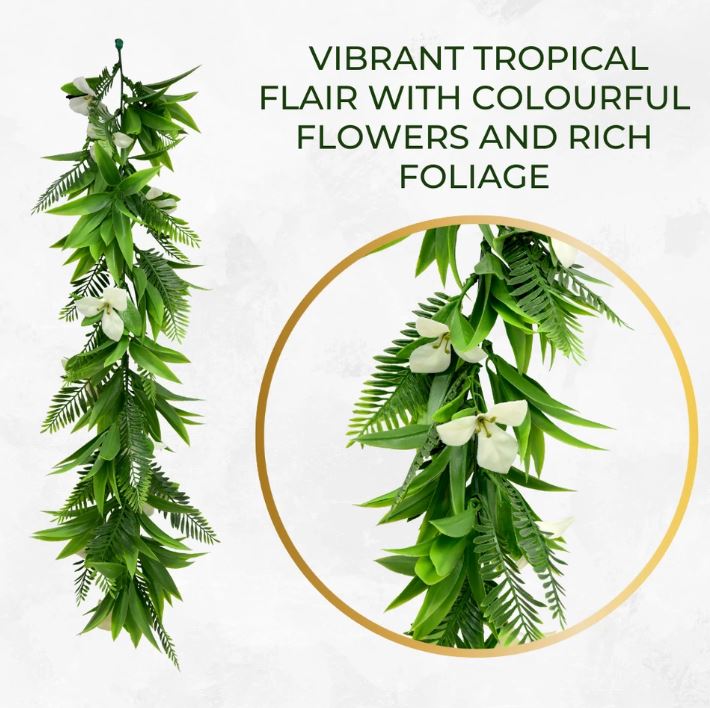Artificial Hanging Plants Vines Leaves-Pack of 3 -60cm Long- Hawaii