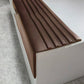 Stair Edge Trim 20FT Vinyl Rubber Stair Nosing for Stairs [Black,0.98 Inch]