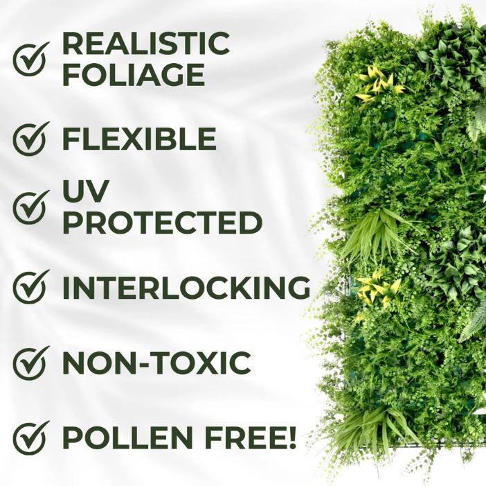 Artificial Plant Wall Panels Realistic Indoor Outdoor Large 1m x 1m Beacon Fern