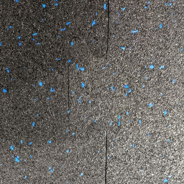 Rubber Gym Floor Interlocking Mats 1M x 1M 10mm / 15mm / 20mm Thick Blue Fleck