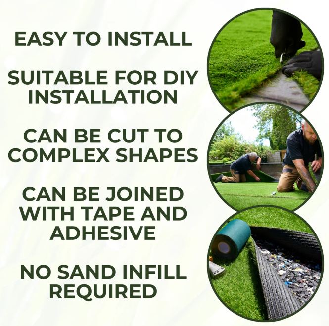 Cheap Artificial Grass Offcut Roll End Clearance Deal 30mm Thick Fake Lawn Turf