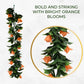 Artificial Hanging Plants Vines Leaves-Pack of 3 -60cm Long-Bougainvillea Orange