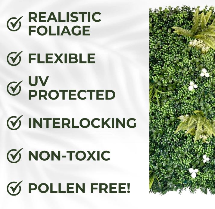 Artificial Plant Wall Panels Realistic Indoor / Outdoor Large 1m x 1m Cliff Side