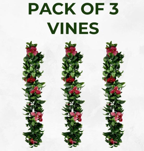 Artificial Hanging Plants Vines Leaves-Pack of 3 -60cm Long-Gardenia