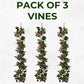 Artificial Hanging Plants Vines Leaves-Pack of 3 -60cm Long- Rose