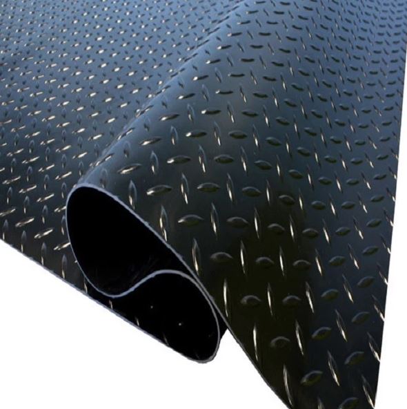 Checker Roll Rubber Flooring -- Workshop Gym Matting Garage Floor Office Kennel
