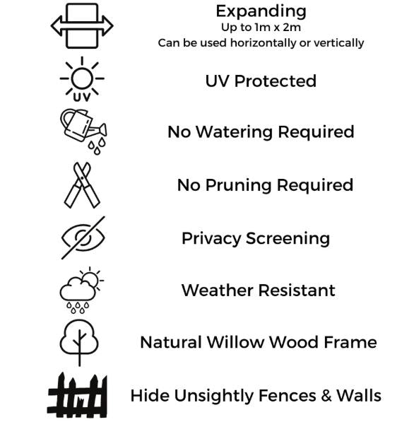 Expanding Wooden Trellis 200Cm x 100Cm Artificial Privacy Screen Garden Balcony