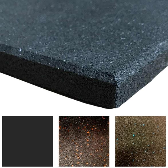 Rubber Gym Floor Tiles | Heavy Duty Crumb Gym Mats | Non-Slip | 1M x 1M