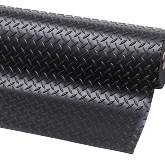 Checker Rubber Flooring Roll For Work Shop Gym Van Garage Floor Office