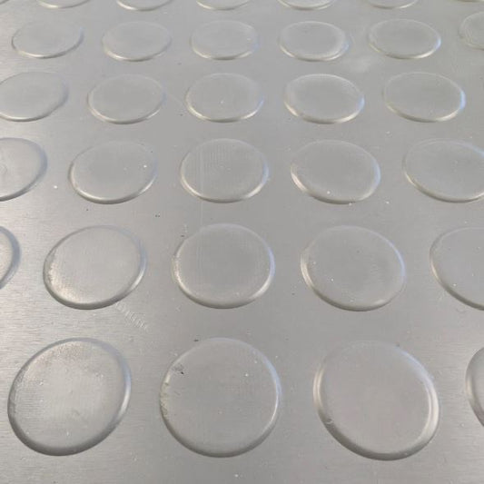 Grey Rubber Flooring Matting Roll - 3mm Thick - Coin Pattern