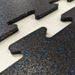 Rubber Gym Floor Interlocking Mats 1M x 1M 10mm / 15mm / 20mm Thick Blue Fleck
