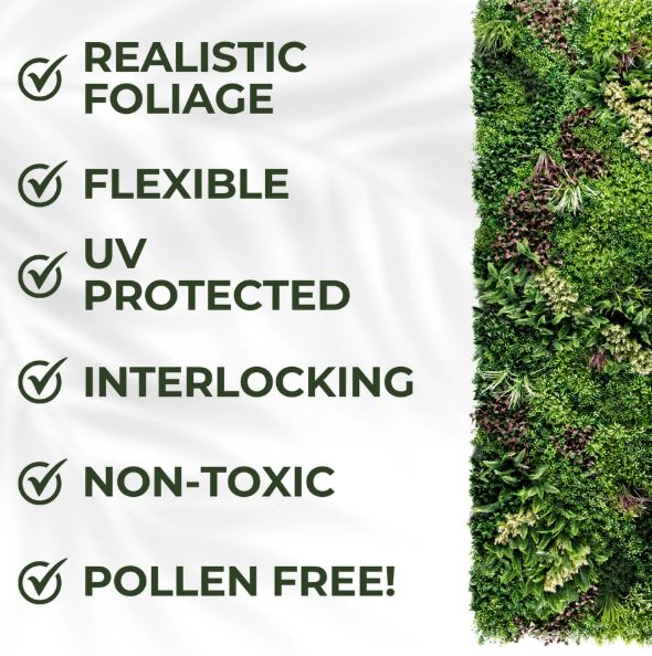 Artificial Plant Flower Living Wall Panels Realistic - 3sq. M - Indoor / Outdoor