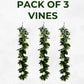 Artificial Hanging Plants Vines Leaves-Pack of 3 -60cm Long-Bougainvillea Beige
