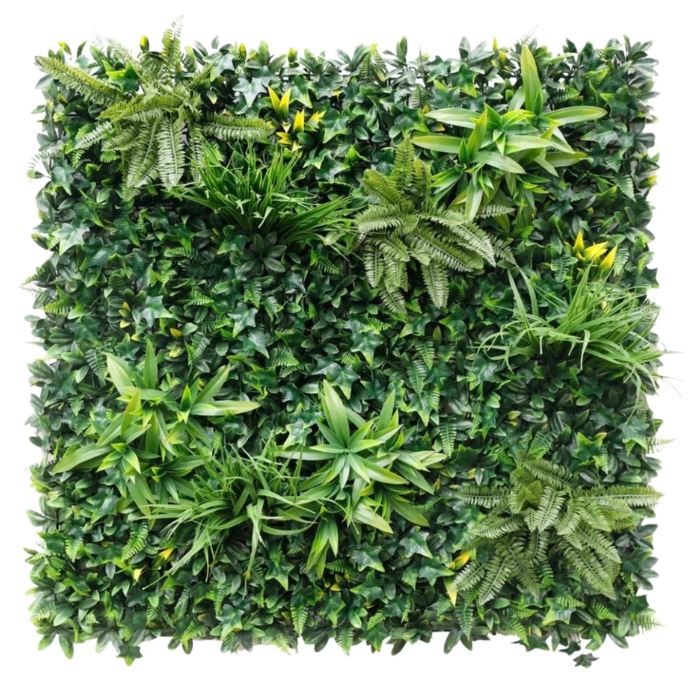 Artificial Plant Wall Panels Realistic Indoor / Outdoor Large 1m x 1m Greenwheat
