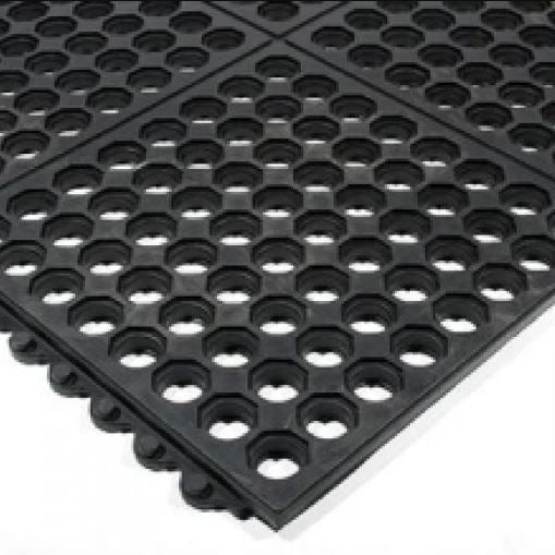 Interlocking Rubber Hot Tub Spa Floor Protector Mat Tiles With Drainage Holes