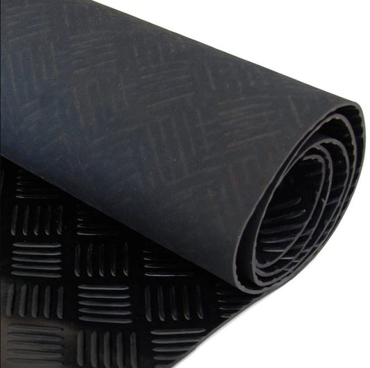 5 Bar Checker Patterned Rubber Flooring Matting for Garage, Van or Car Roll Mat