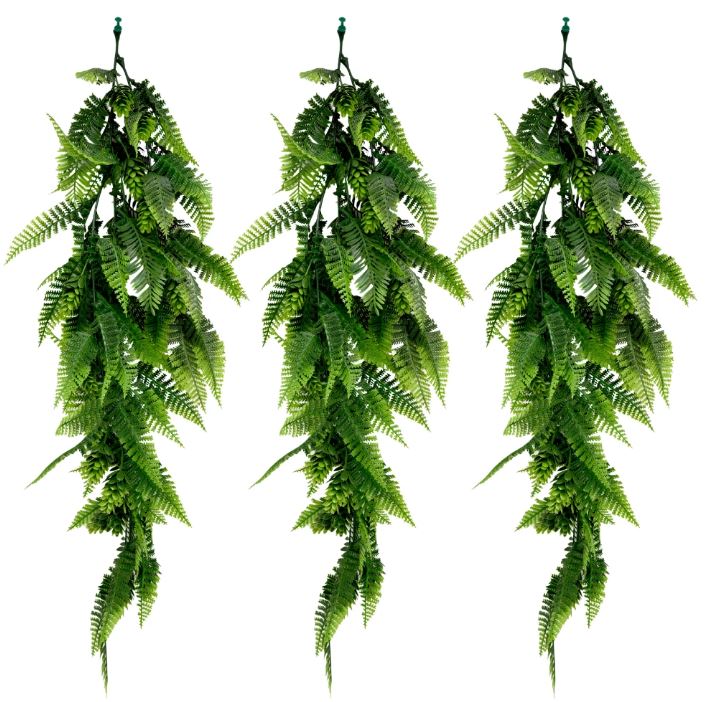 Artificial Hanging Plants Vines Leaves - Pack of 3 - 60cm Long- Fern