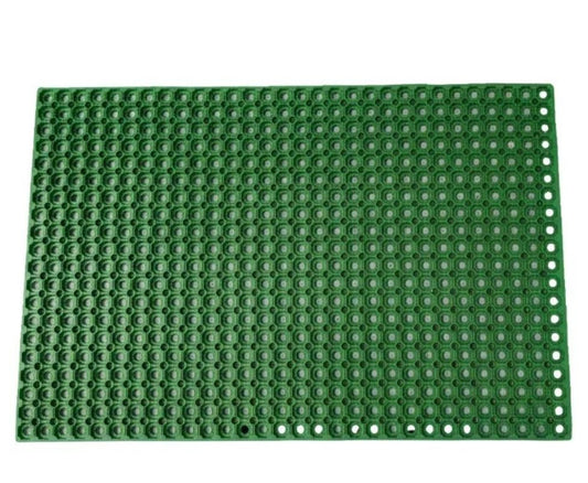 Green Heavy-Duty Grass Protection Mat 1.5m x 1m x 22mm Rubber Hollow Drainage