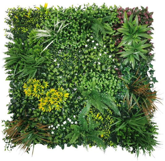 Artificial Plant Wall Panels Realistic Indoor / Outdoor 1m x 1m Lowther Green