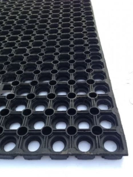 1 x 1.5M Rubber Matting With Drainage Holes | For Decking, Pool Side, Patio Mats