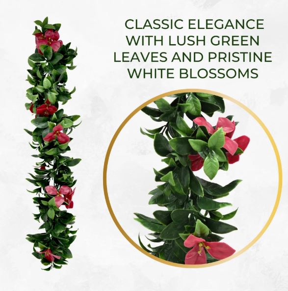 Artificial Hanging Plants Vines Leaves-Pack of 3 -60cm Long-Gardenia