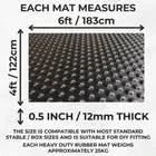 Bubbletop Rubber Stable Matting 6ft x 4ft 12mm Horse Mats Equestrian Floor