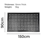 Rubber Door Entrance Mat Safety Non-Slip Anti-Fatigue Heavy Duty - 150cm x 90cm
