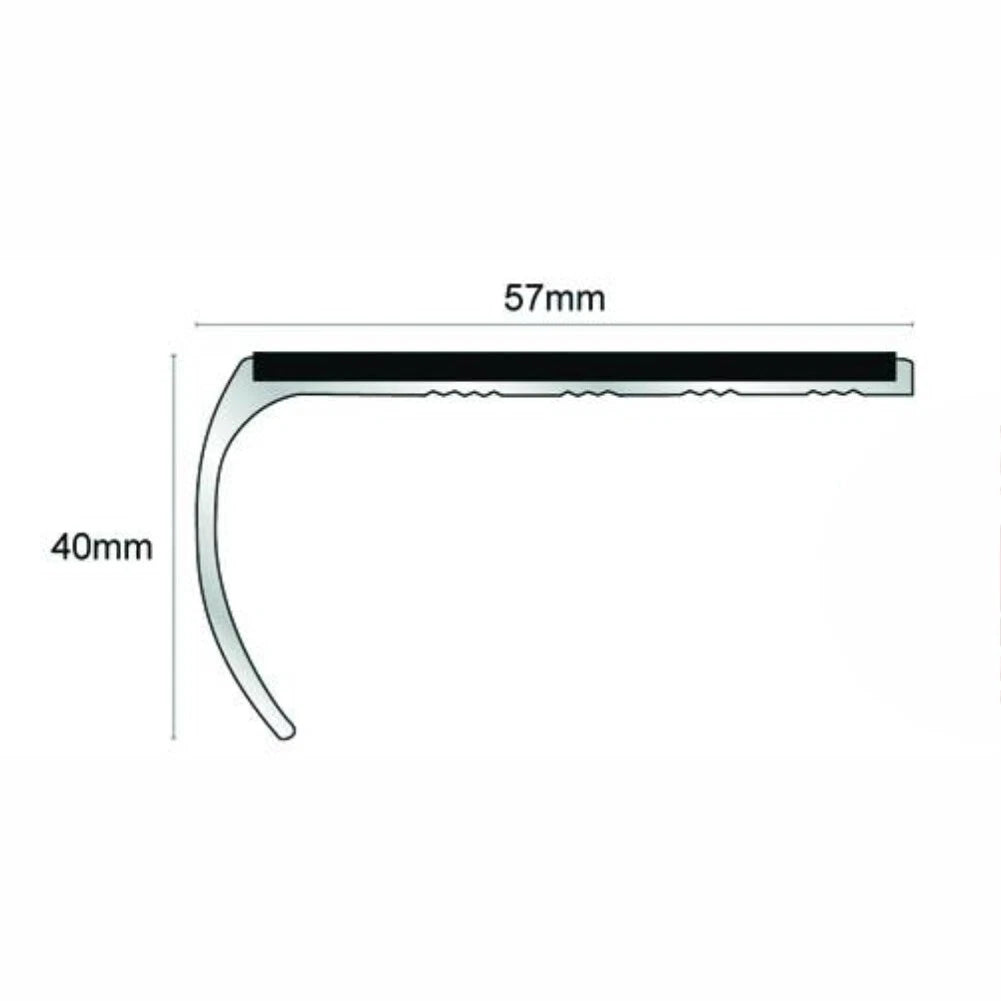 Aluminium Anti Slip Bullnose Stair Nosing Heavy Duty Step Edge Trim Profile 3m
