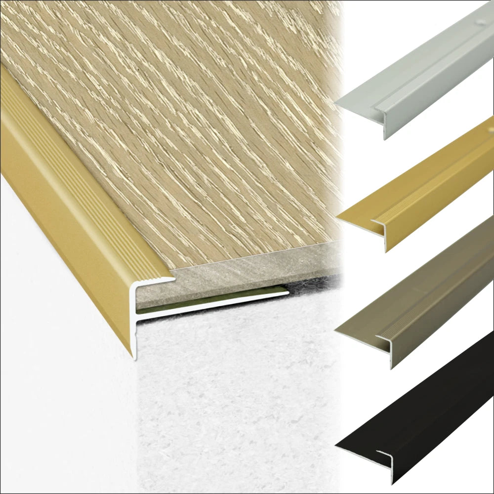 Luxury Click Vinyl Flooring Stair Nosing Edge Profile Trim LVT C24 Push-In 900mm