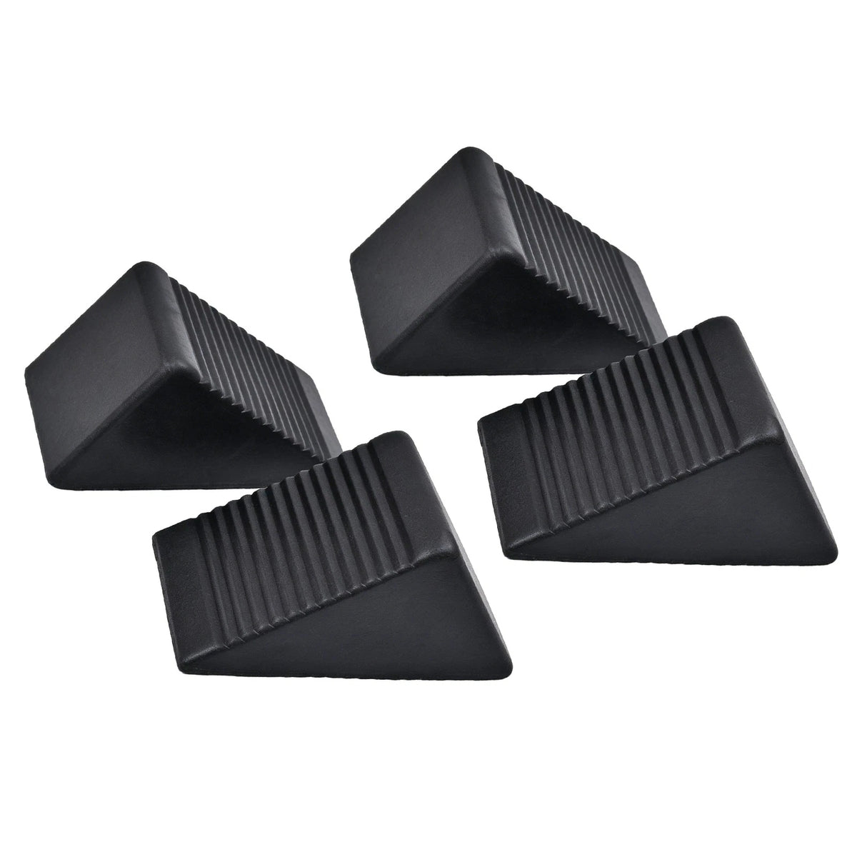 4PCS Heavy Duty Rubber Wheel Chocks Blocks Tire Stopper Fit Truck RV Trailer Car