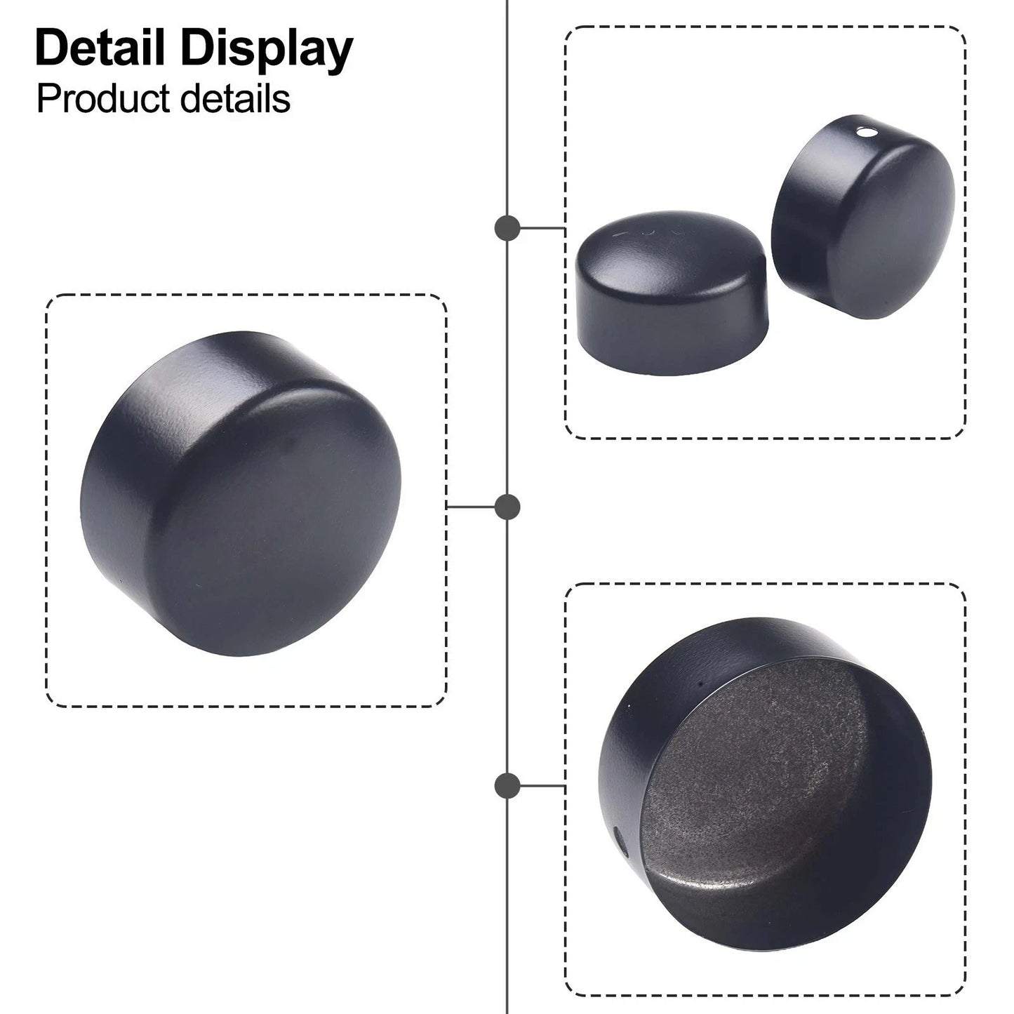 Stylish Black Handrail End Cap for Round Stair Treads Fits 45mm Diameter