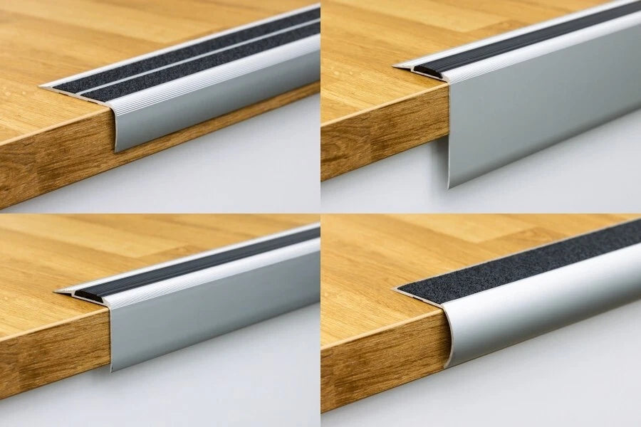 Stair Nosing Anti-Slip Trim Aluminium 1m – 48/58/75 mm width Edge Step Nose