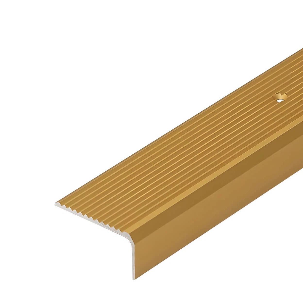 Stair Nosing Silver 1.0m Anodised Aluminium 44x23mm Anti-Slip Ribbed Stair Edges