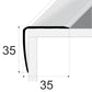 Aluminium Stair Nosing Wood Effect 35 x35 mm Step Edging Guard Trim Profile A41