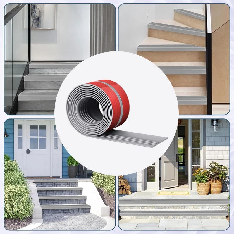 Self Adhesive Anti Slip Stair Nosing 12m Vinyl Rubber Edge Trim Bullnose Strips