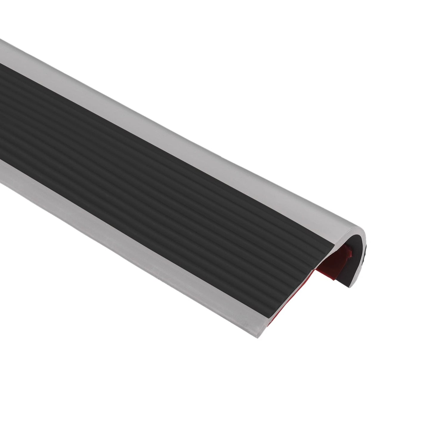 Stair Nosing, Vinyl Stair Edge Protector, Easy to Install, 6.6Ft, Black & Grey
